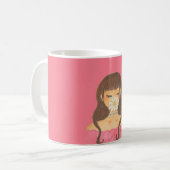 Mädchen mit Gänseblümchen Rosa Kleid Kaffeetasse (Vorderseite Links)