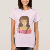 Mädchen mit Gänseblümchen Rosa Kleid T-Shirt (Vorderseite)