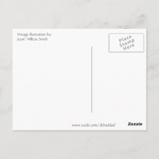 Mädchen mit Garn Postkarte (Rückseite)