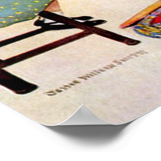 Mädchen mit Garn - Print Poster (Ecke)