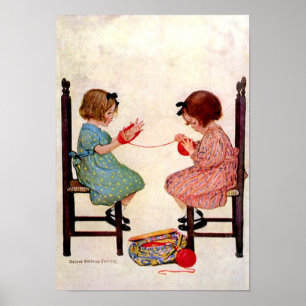 Mädchen mit Garn - Print Poster
