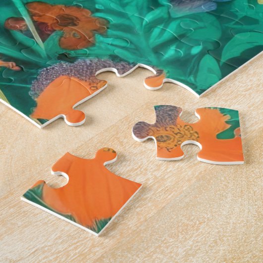 Mädchen mit Garten auf ihrem Kopf Jigsaw Puzzle (Seite)