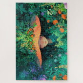 Mädchen mit Garten auf ihrem Kopf Jigsaw Puzzle (Vertikal)