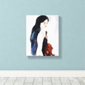 Mädchen mit Geige Leinwanddruck (Insitu (Holzboden))