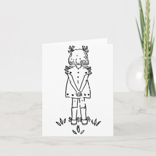 Mädchen mit geklatschten Händen Dankeskarte (Vorderseite)