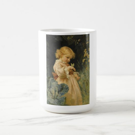 Mädchen mit gelbem Schmetterling (von Frederick Mo Kaffeetasse (Mittel)