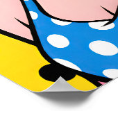 Mädchen mit gelber Sonnenbrille Pop Art Poster (Ecke)