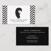 Mädchen mit Gemusterter Lashes Schwarz und Weiß Visitenkarte (Vorne/Hinten)