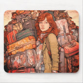 Mädchen mit Gepäck Mousepad (Vorne)