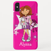 Mädchen mit Geschenk und niedliches weißes Kaninch Case-Mate iPhone Hülle (Rückseite)