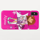 Mädchen mit Geschenk und niedliches weißes Kaninch Case-Mate iPhone Hülle (Rückseite (Horizontal))