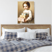 Mädchen mit Geschenkboxen Leinwanddruck (Insitu (Schlafzimmer))