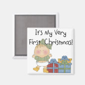 Mädchen mit Geschenken 1. Weihnachtsgeschenke Magnet (Vorderseite/Rückseite)