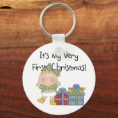 Mädchen mit Geschenken 1. Weihnachtsgeschenke Schlüsselanhänger (Vorderseite)