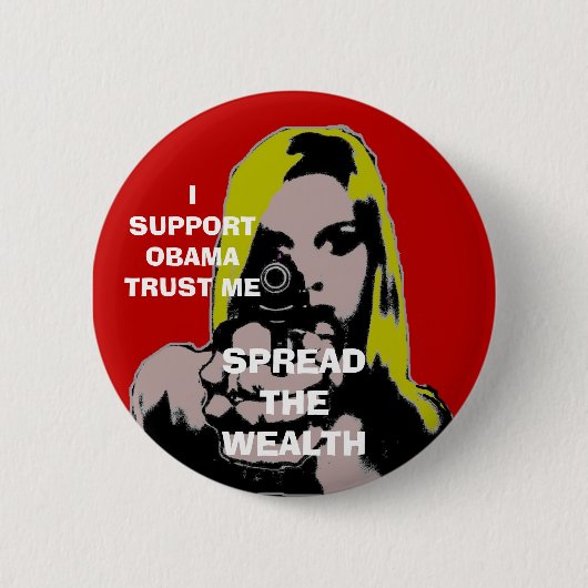 Mädchen mit Gewehr verbreitete den Reichtum Button (Vorderseite)