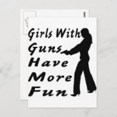 Mädchen mit Gewehren haben mehr Spaß Postkarte (Vorne/Hinten)