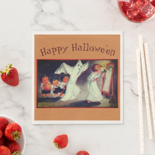 Mädchen mit Ghost Custom Halloween-Party Napkins Serviette (Beispiel)