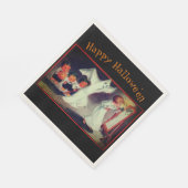 Mädchen mit Ghost Custom Halloween-Party Napkins Serviette (Ecke)