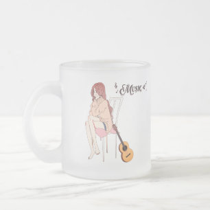 Mädchen mit Gitarre, Anime-Mädchen Mattglastasse