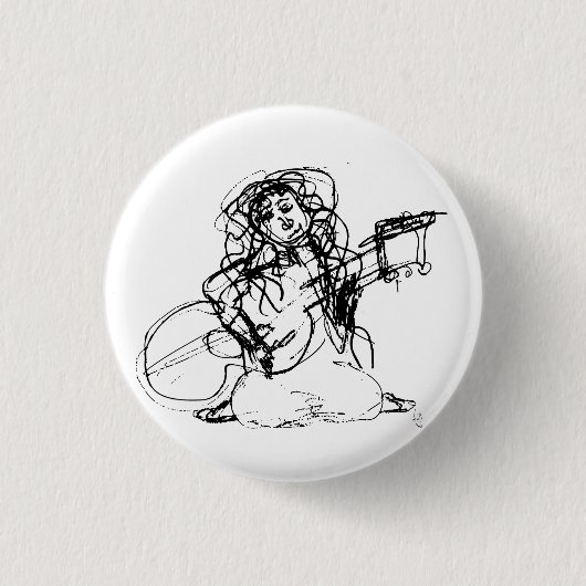 Mädchen mit Gitarre Button (Vorderseite)