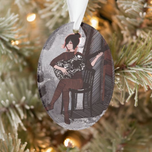 Mädchen mit Gitarre Ornament (Baum)