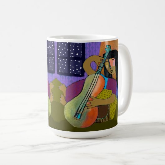 Mädchen mit Gitarre-Tasse Kaffeetasse (VorderseiteRechts)
