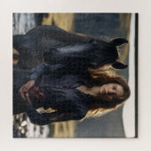 Mädchen mit Glasherz und schwarzem Pferd – Fotopun Puzzle (Horizontal)
