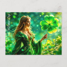 Mädchen mit goldenem Haar St Patrick Tag Irish Mag Postkarte