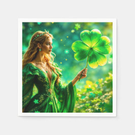 Mädchen mit goldenem Haar St Patrick Tag Irish Mag Serviette