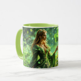 Mädchen mit goldenem Haar St Patrick Tag Irish Mag Tasse