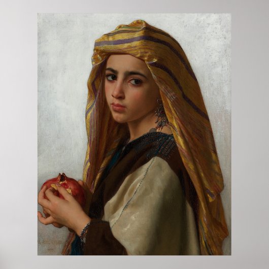 Mädchen mit Granatapfel - 1875 Bouguereau Malerei Poster (Vorne)