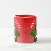 Mädchen mit Green Frog Hoodie Zeichnend Weihnachte Tasse (Zentrum)