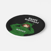 Mädchen mit Green Frog Hoody Zeichnend Geburtstag Pappteller (Schrägansicht)