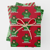 Mädchen mit Green Frog Hoody Zeichnend Weihnachten Geschenkpapier Set (Beispiel)