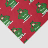 Mädchen mit Green Frog Hoody Zeichnend Weihnachten Seidenpapier (Detail)