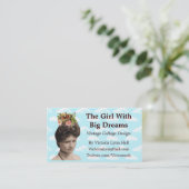 Mädchen mit große Traum-Vintagen Visitenkarte (Stehend Vorderseite)