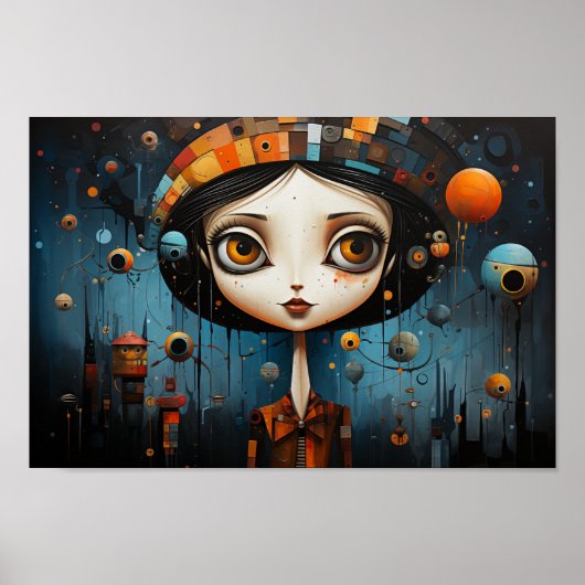 Mädchen mit großen Augen Halloween Poster (Vorne)