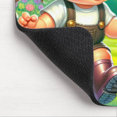 Mädchen mit großen Augen und grünem Frosch Mousepad (Ecke)