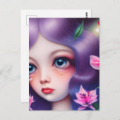 Mädchen mit großen blauen Augen weinen Postkarte (Vorne/Hinten)