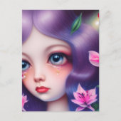Mädchen mit großen blauen Augen weinen Postkarte (Vorderseite)