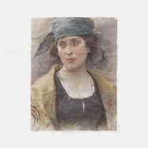 Mädchen mit grünem Kopftuch (von Ludwig Passini)