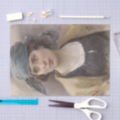 Mädchen mit grünem Kopftuch (von Ludwig Passini) Seidenpapier (Handwerk)