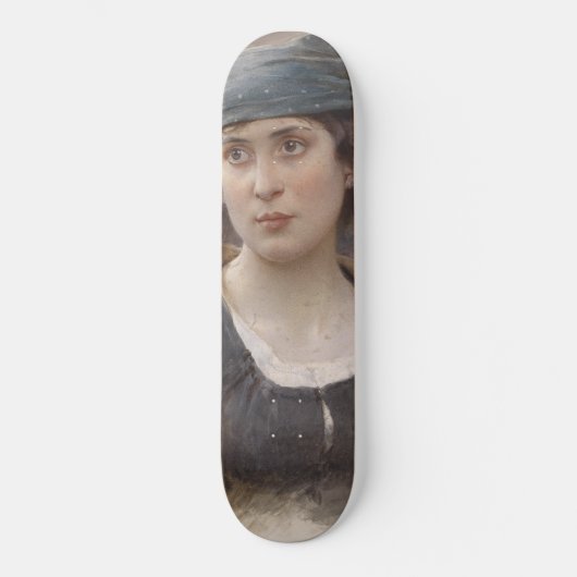 Mädchen mit grünem Kopftuch (von Ludwig Passini) Skateboard (Vorderseite)
