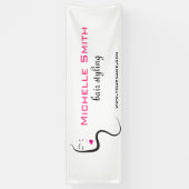 Mädchen mit Haarstyling-Symbol Banner (Vertikal)