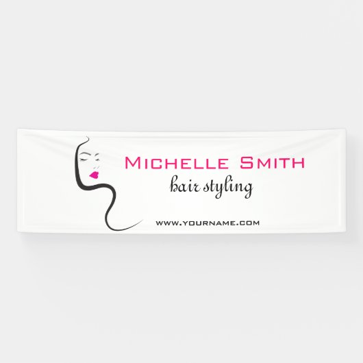 Mädchen mit Haarstyling-Symbol Banner (Horizontal)