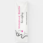 Mädchen mit Haarstyling-Symbol Banner (Vertikal)