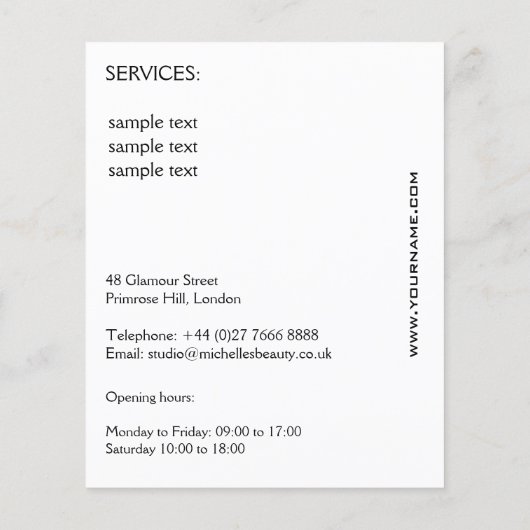 Mädchen mit Haarstyling-Symbol Flyer (Hinten)