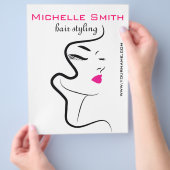 Mädchen mit Haarstyling-Symbol Flyer (Hand)