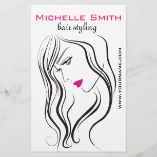 Mädchen mit Haarstyling-Symbol Flyer