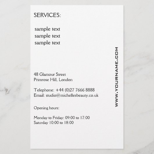 Mädchen mit Haarstyling-Symbol Flyer (Hinten)